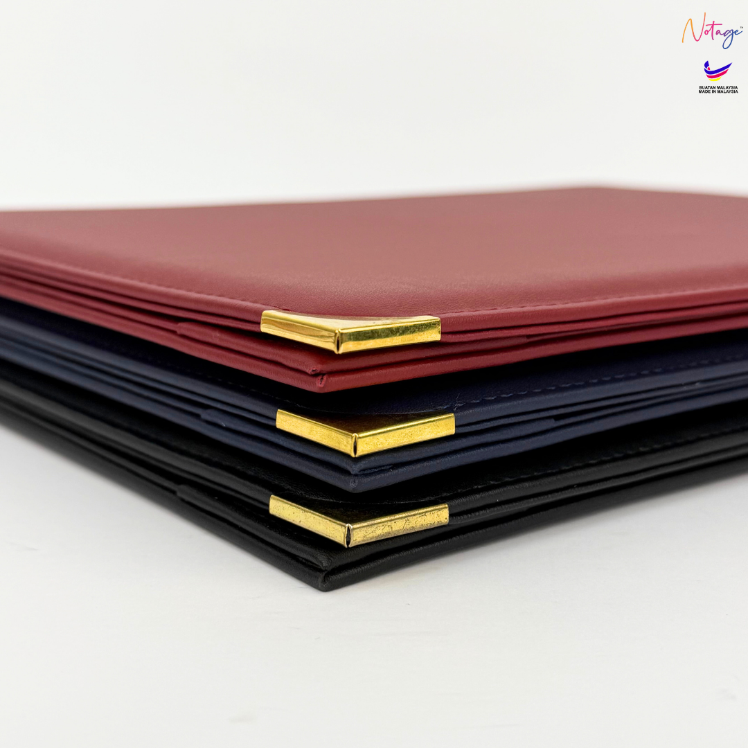 PU Leather A4 Certificate Folder File Document Holder Cover Graduation ...