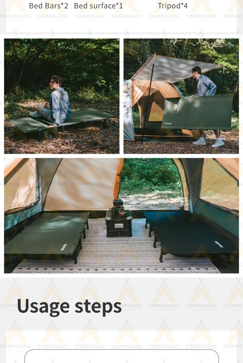 Naturehike Outdoor Camping Cot Sleeping Mattress Leverage Lock 150kg ...