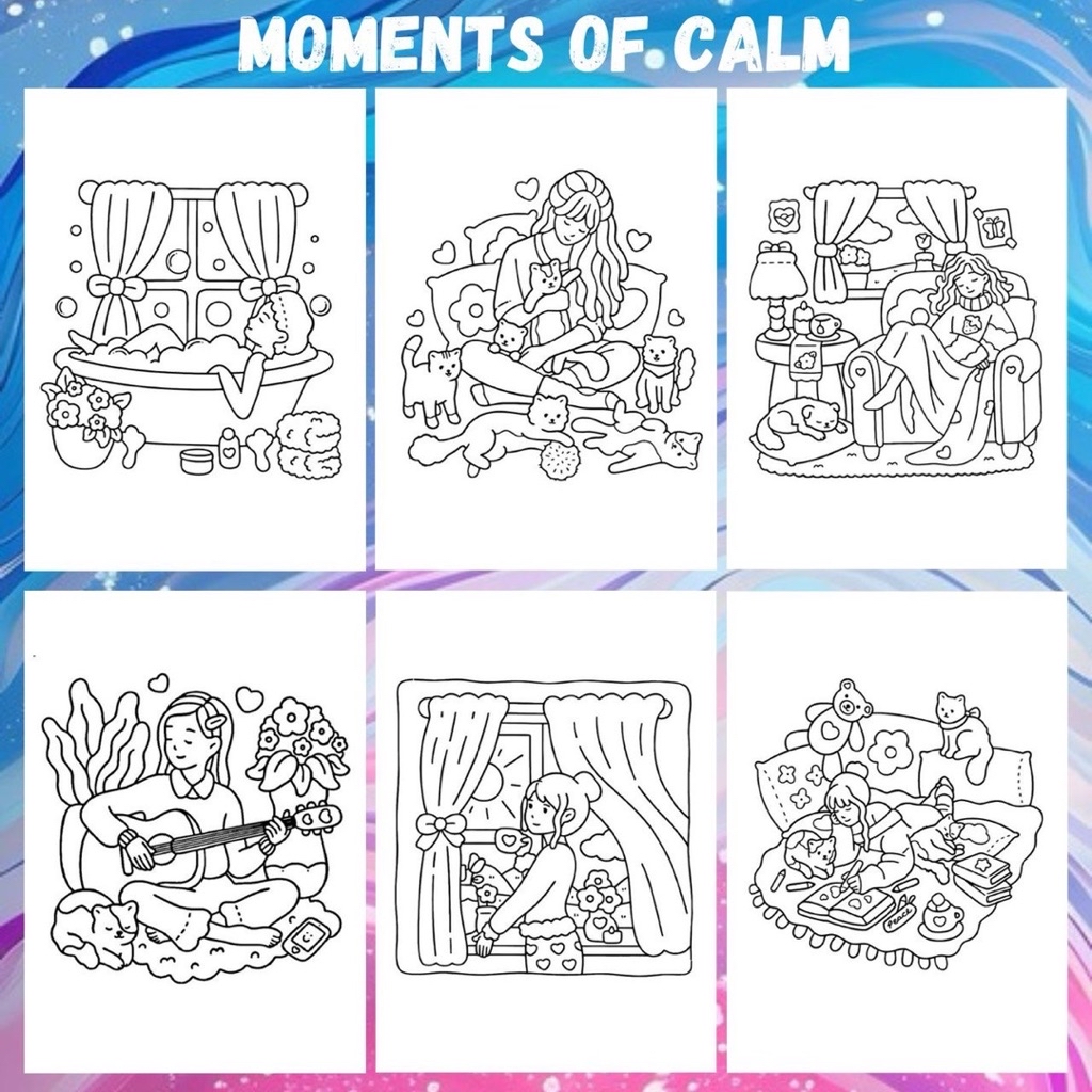 MOMENTS OF CALM COLORING BOOK & COLORING PAGES FOR ADULT, TEEN & KIDS ...
