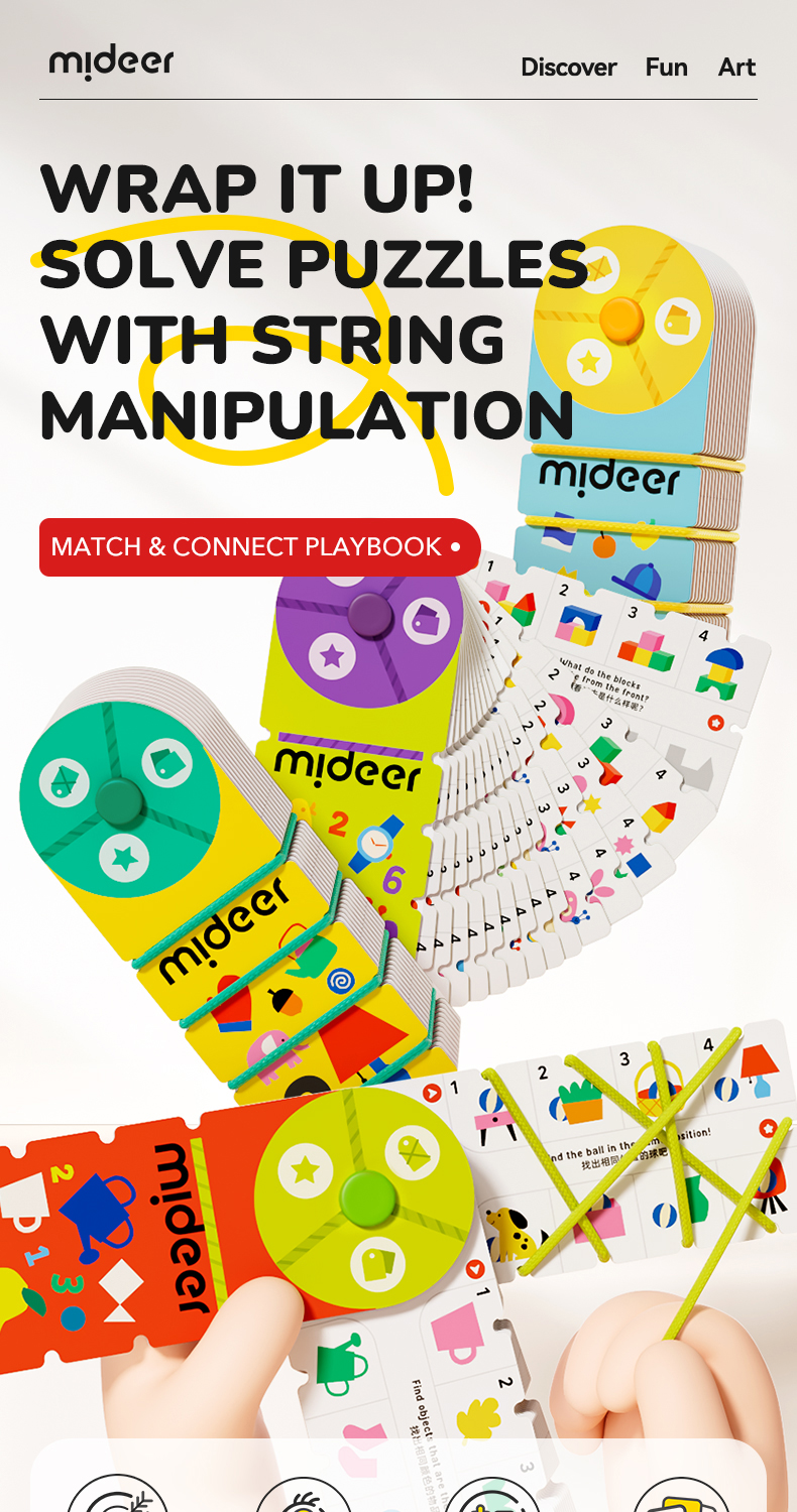 Mideer 4 in 1 Match & Connect with rope Hand-carry Playbook | Shopee ...
