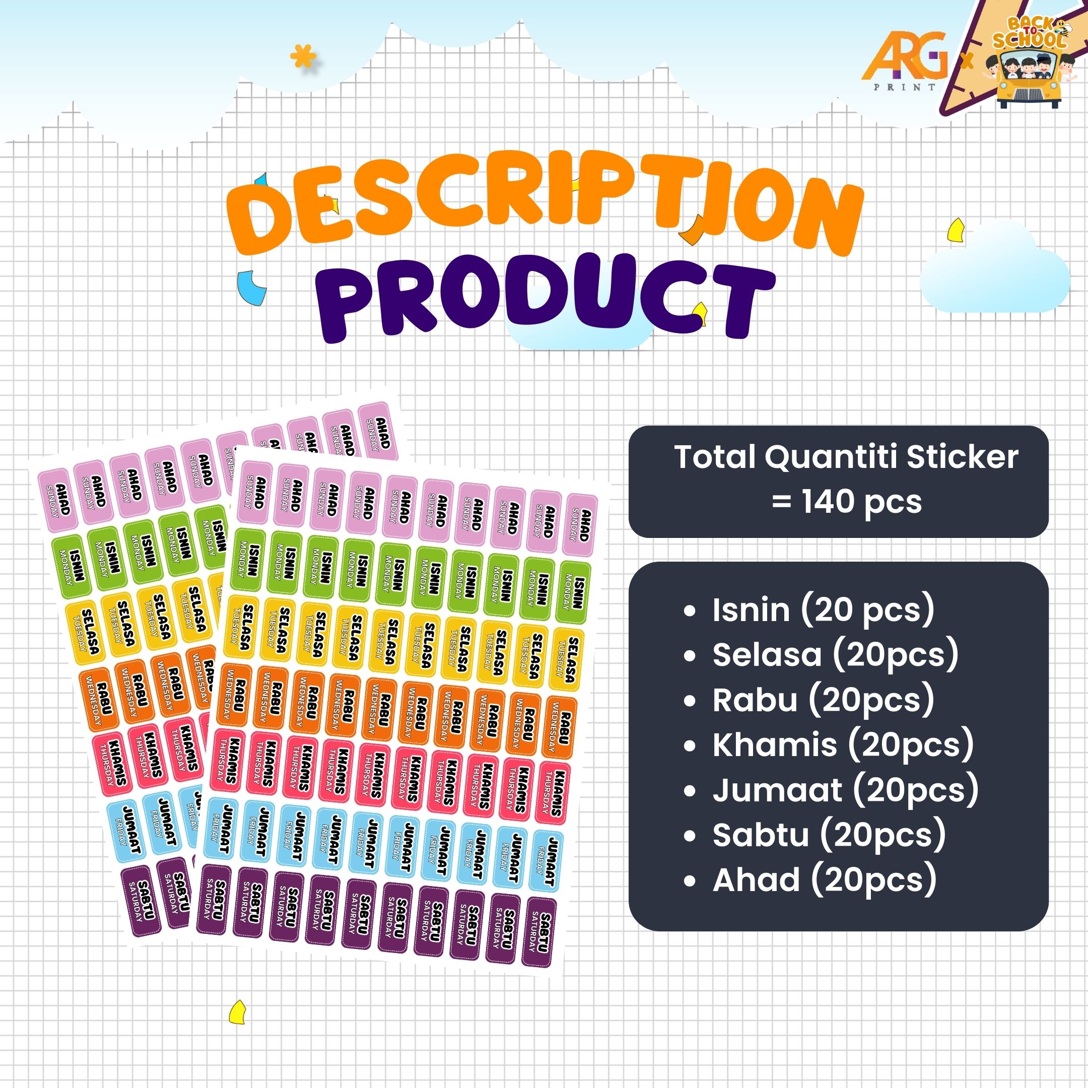 School Book Day Label Sticker (Cartoon) | Shopee Singapore