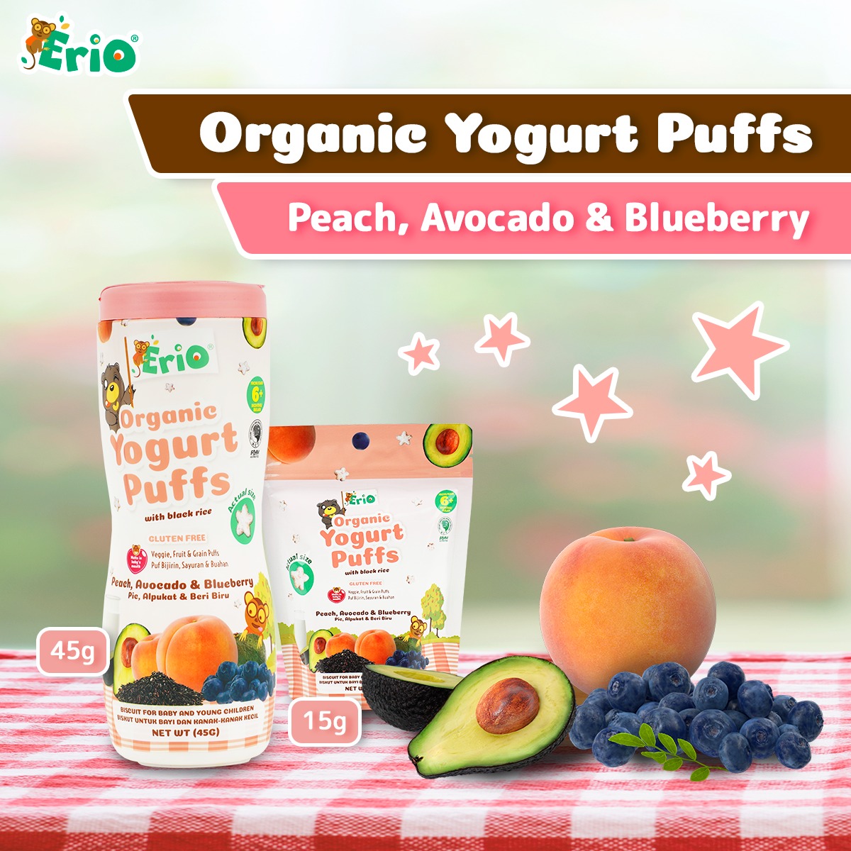 Erio Organic Yogurt Baby Puffs With Black Rice For 6 Months+ / Baby ...