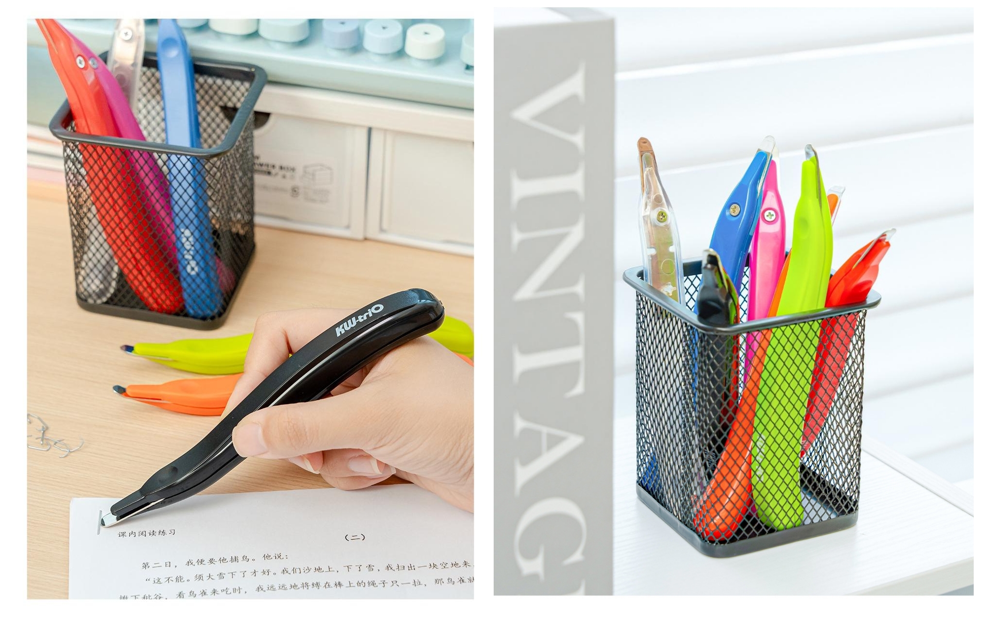 Creative Colourful Portable Pen Shape Less Effort Staples Remover ...