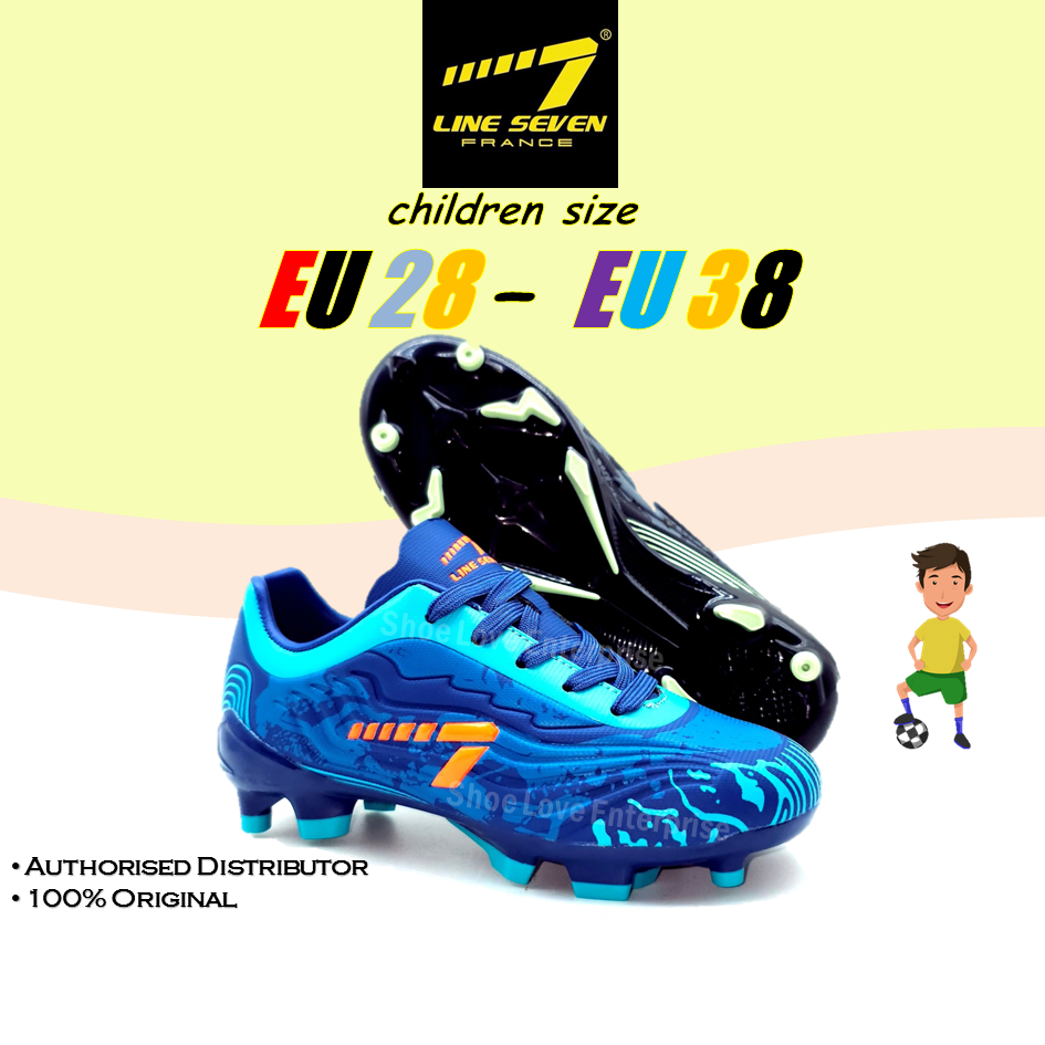 LINE SEVEN Kasut Bola Budak Line 7 Kid Football Boots Children Football Futsal Training FG Soccer Shoes Shopee Singapore