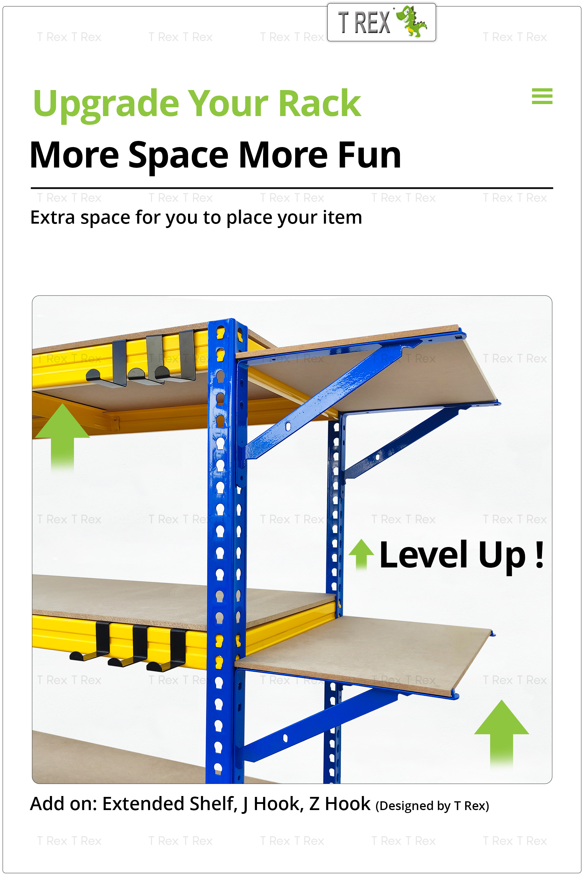 T Rex DIY Metal Extended Shelve Rak / Shelf - Special Designed for T ...