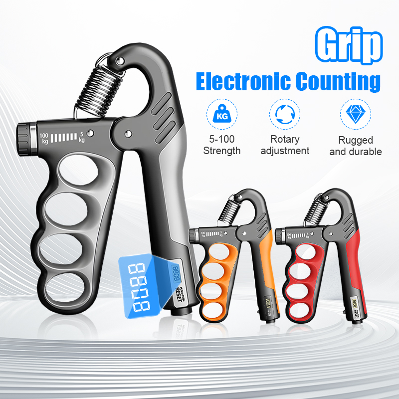 Spring Hand Grip 5-100KG Adjustable Electronic Counting Hand Gripper ...