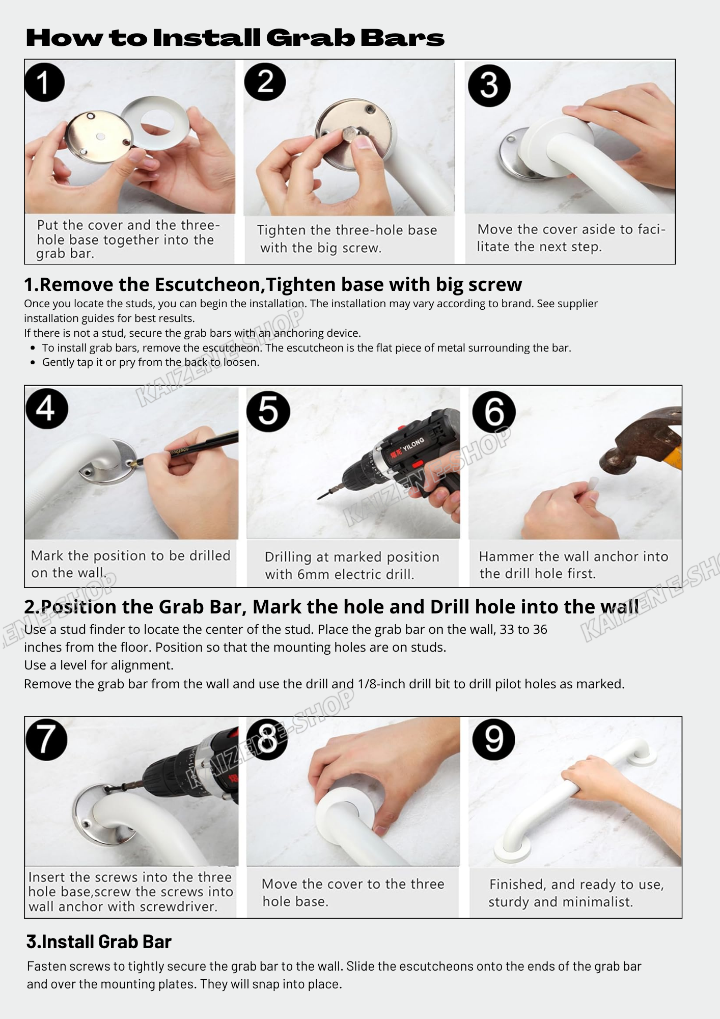 ( I Type / V Type) Anti Slip Anti Fall Handicap Grab Bar Safety Handles