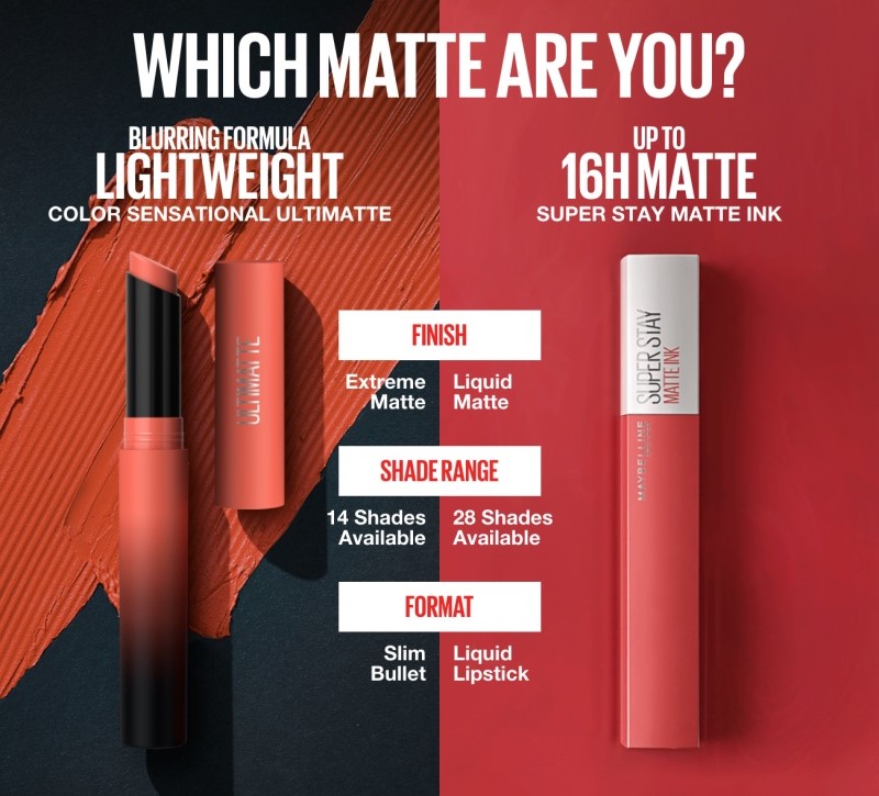 Maybelline Color Sensational Ultimatte Slim Lipstick - Extreme Matte ...