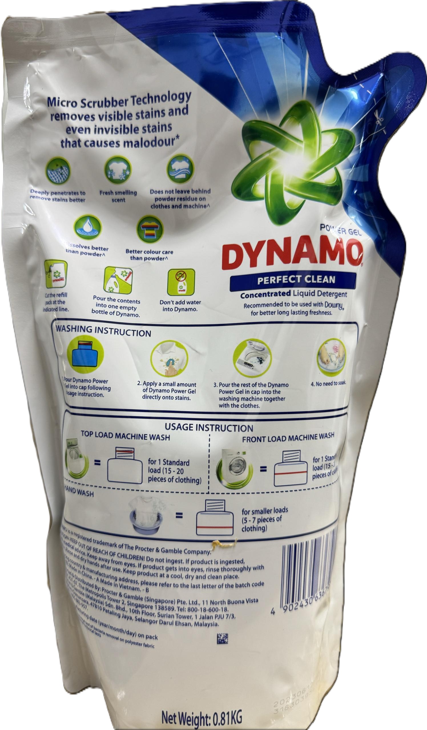 Dynamo Power Gel PERFECT CLEAN Regular Liquid Detergent Refill 810ml ...