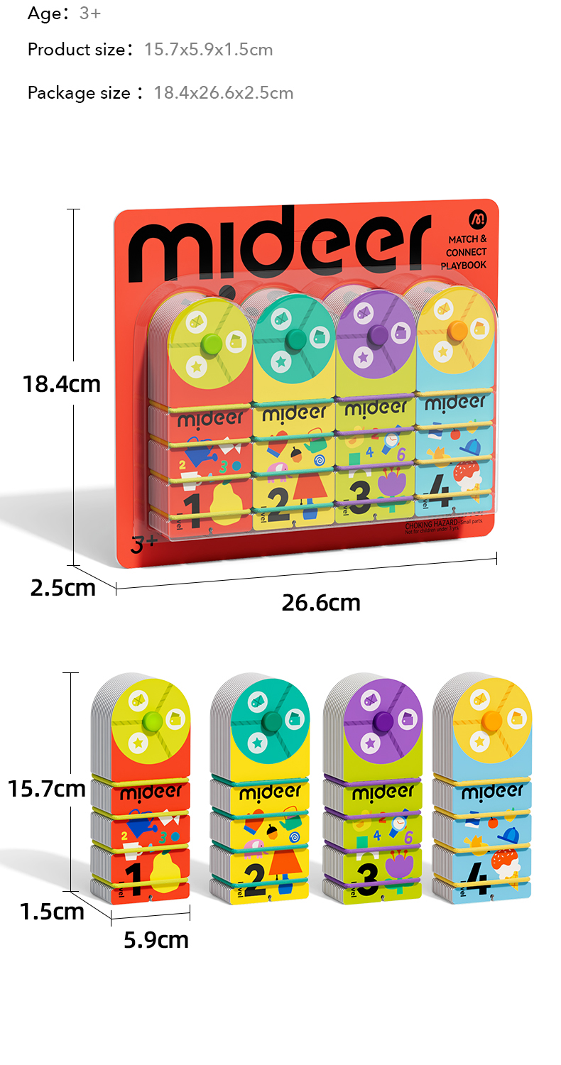 Mideer 4 in 1 Match & Connect with rope Hand-carry Playbook | Shopee ...
