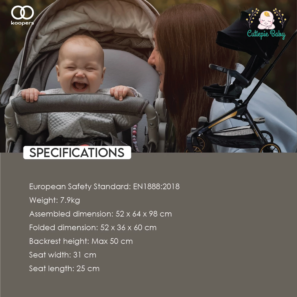 Koopers Magic Rider 360 Stroller - Black Gold | 6 months-15kg (sitting ...