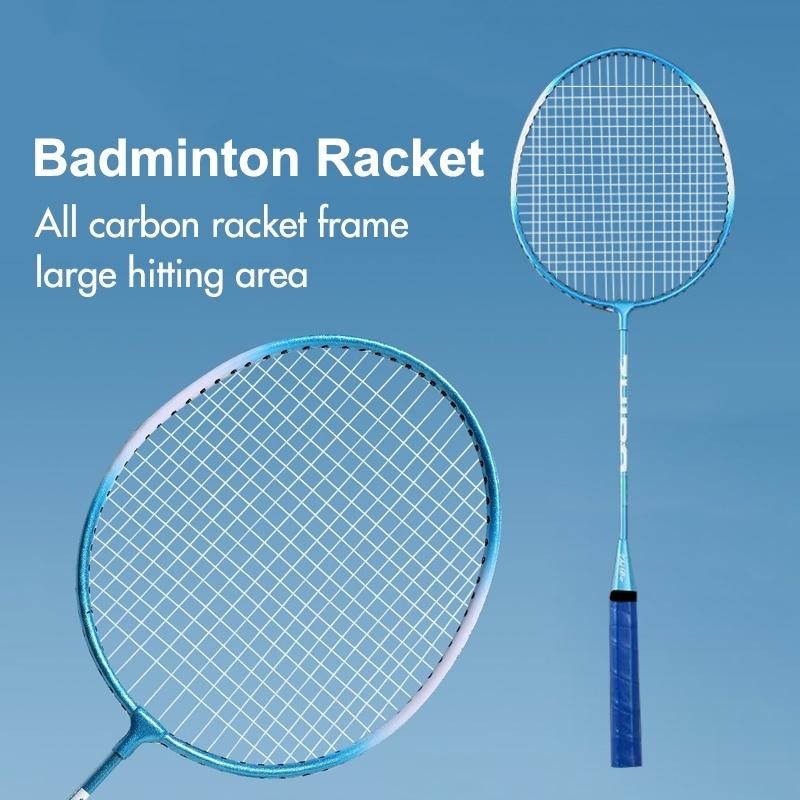 2PCS Badminton Racket Set Soft Sponge Handle Lightweight Alloy Double ...