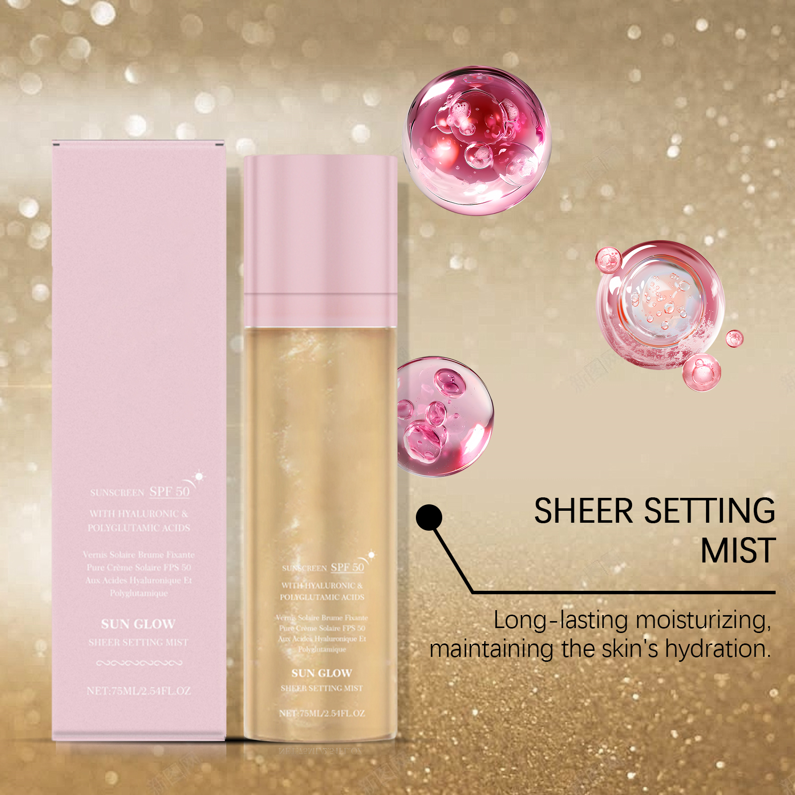 Setting Sunscreen Spray 75ml Sheer Setting Mist Sunscreen Spf 50 Mister ...