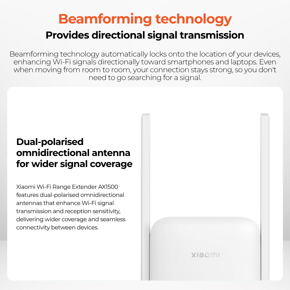 Xiaomi Wi-Fi Range Extender AX1500 - Wi-Fi 6 2.4GHz / 5GHz | Gigabit ...