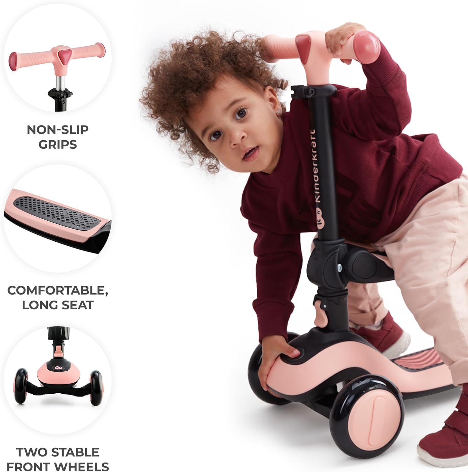 Kinderkraft Halley 2 in 1 Scooter | Three Wheels Scooter | Balance Bike ...