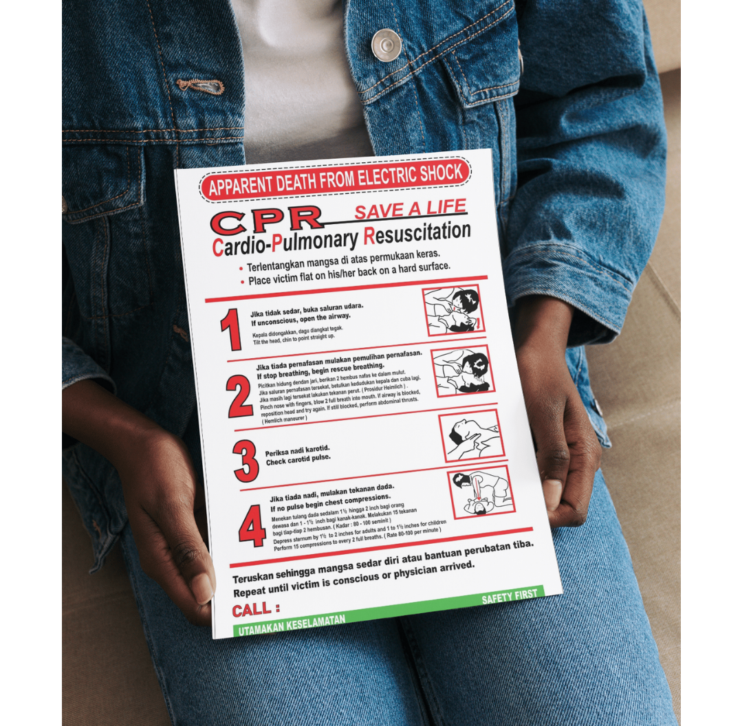 CPR EMERGENCY SIGNAGE, CPR POSTER, CPR STICKER | Shopee Singapore