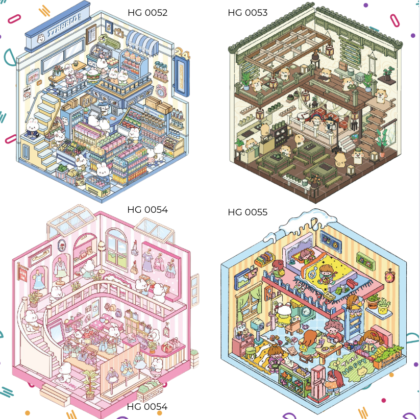 [KW] 3D Scene Sticker | Stiker Landskap Comel & Kreatif + Puzzle ...