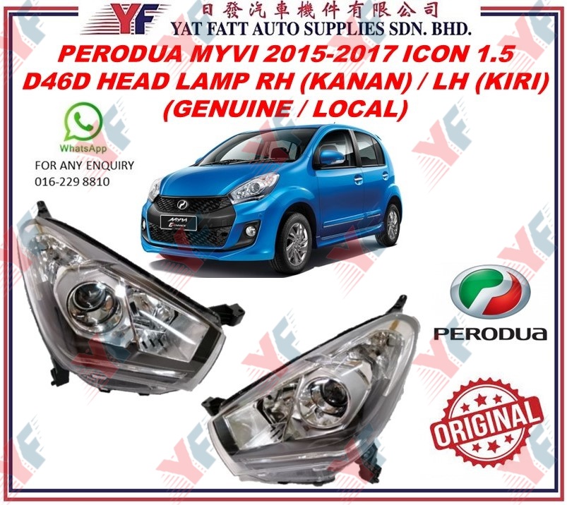 PERODUA MYVI 2015 ICON 1.5 D46D HEAD LAMP RH (KANAN) / LH (KIRI ...
