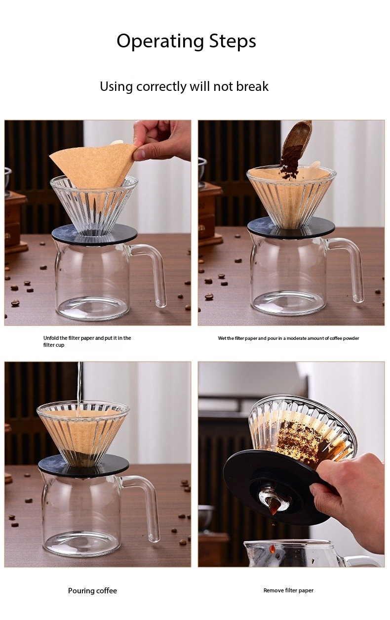 V-shaped coffee filter paper is suitable for V60 drip filters 01/02 ...