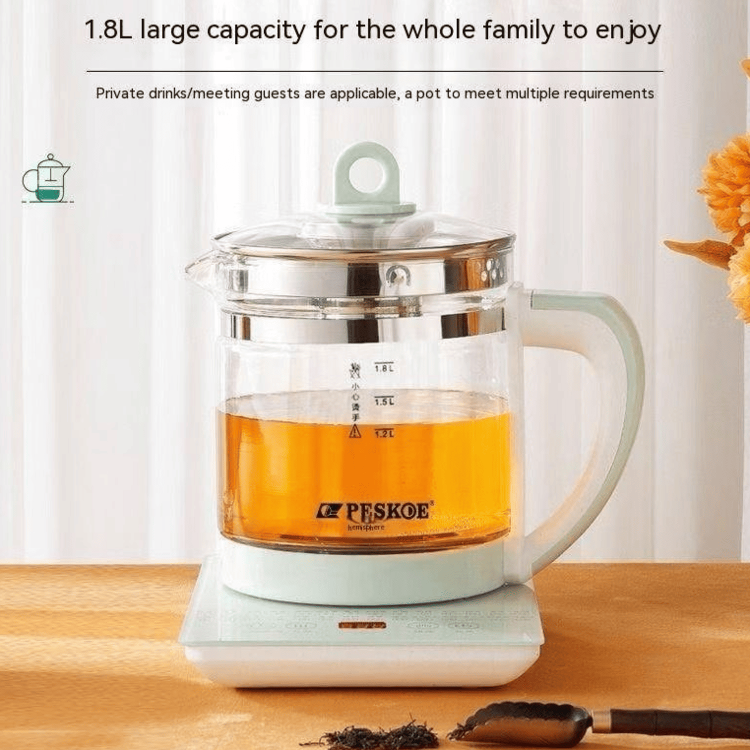 1.8L Portable Multi-Function Health Pot Kettle 28 Modes Electric Thick ...