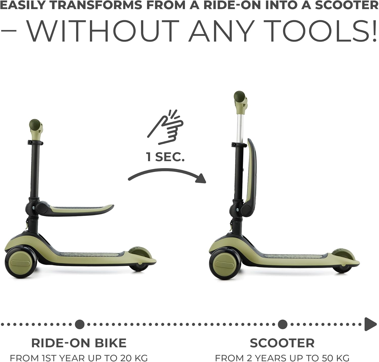 Kinderkraft Halley 2 in 1 Scooter | Three Wheels Scooter | Balance Bike ...