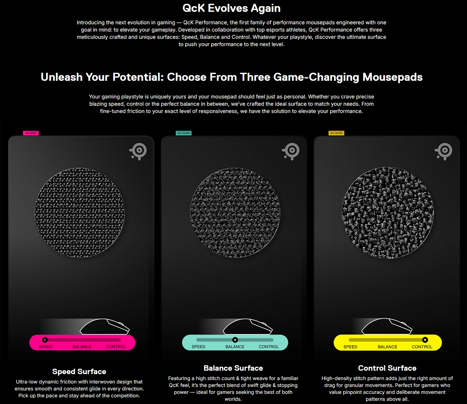 SteelSeries QcK Performance E-sports Gaming Mousepad with Low-Profile ...