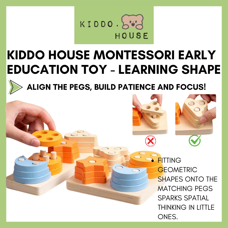 Kiddo House Montessori Toy Early Education Toy Learning Shape Sorting ...