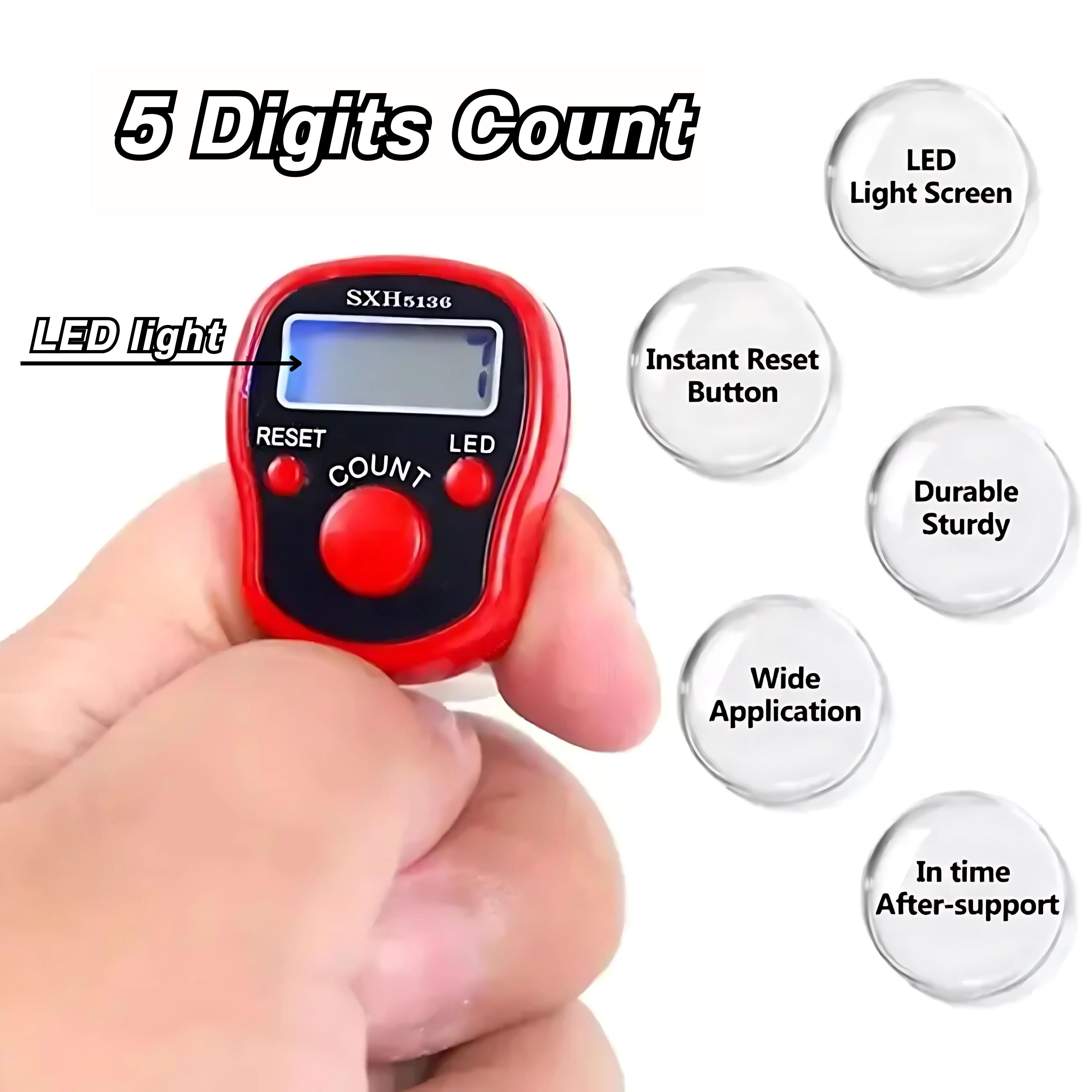 Digital Tally Counter Counter Row Knitting Night light Digital Tasbih ...