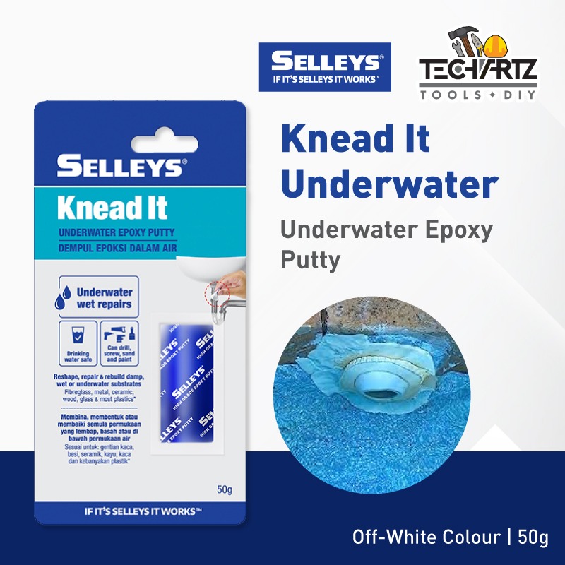 Selleys Knead It Underwater Epoxy Putty Easy Repair Waterproof Repair