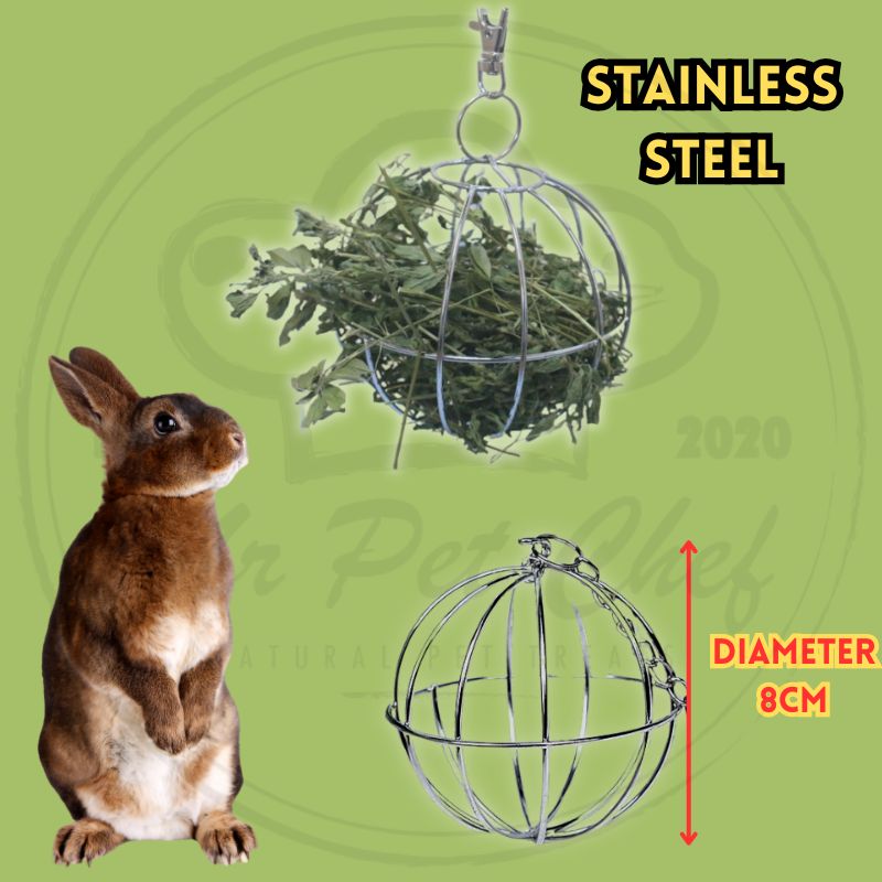 Metal Ball Rabbit Hay Rack For Rabbit Cage Timothy Hay Holder Rabbit ...