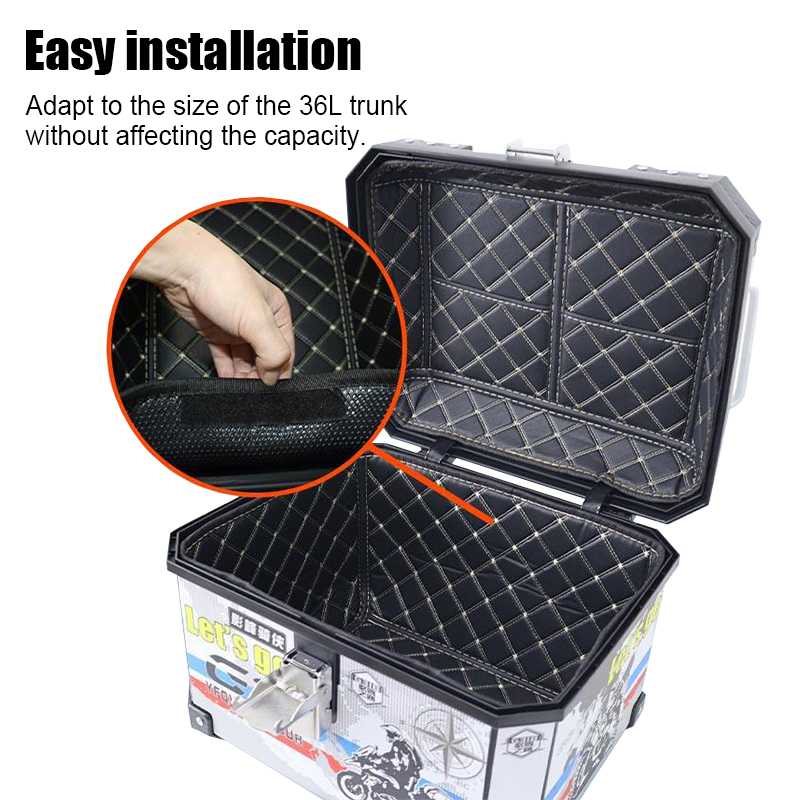 Motorcycle Lining Box Motor Trunk 36L Super fit PU Lining Set Top Box ...