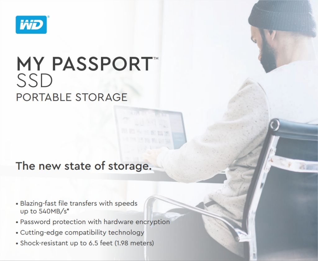 Western Digital MYPASSPORT USB 3.0 Portable SSD External Solid State ...