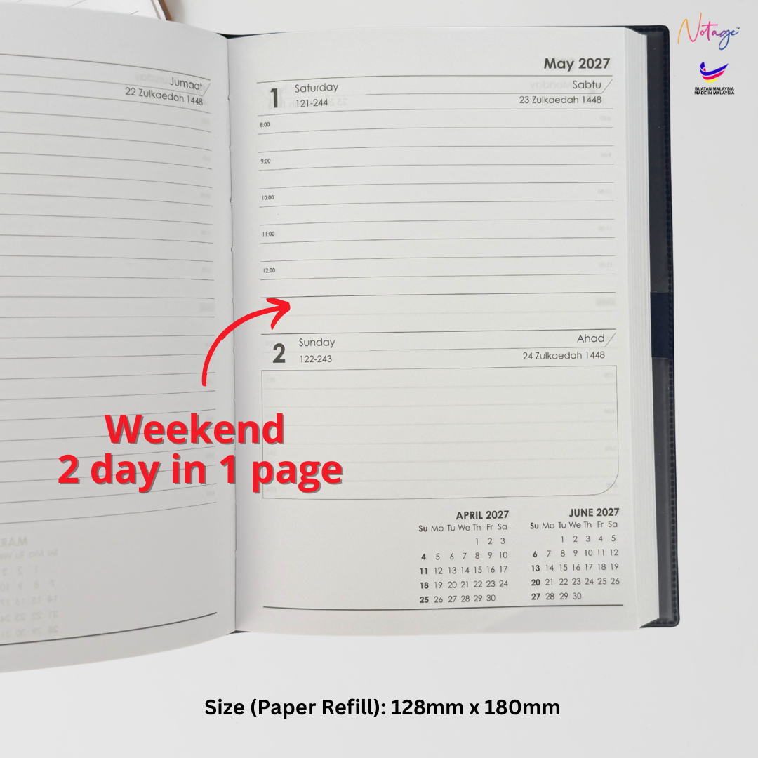 Diary 2027 1 day 1 page Business Office Calendar Personal Journal ...