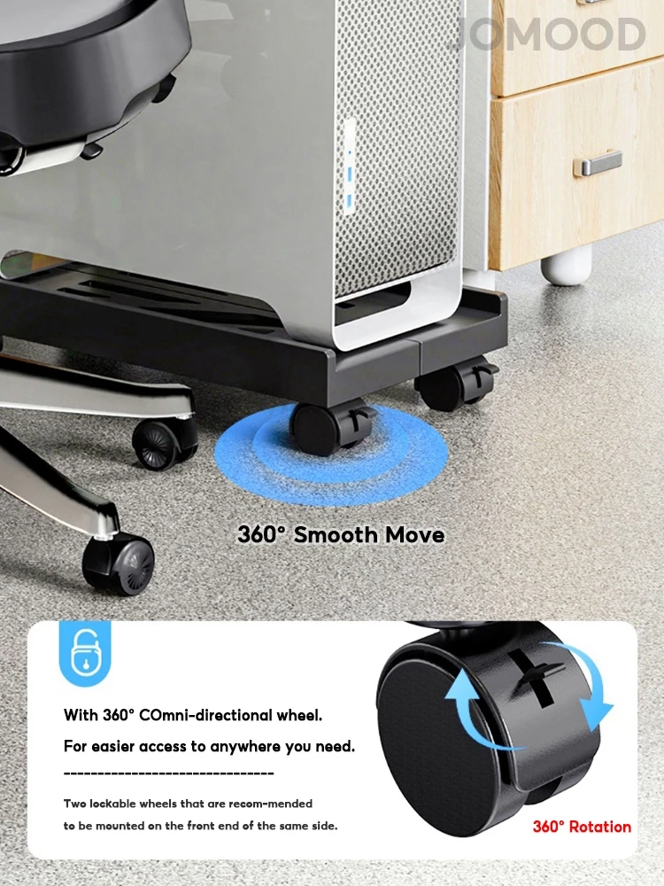Computer CPU Stand With Caster Wheels For Computer Cases Under Desk ...
