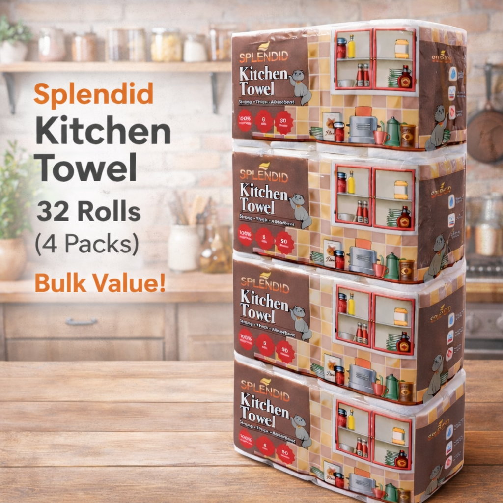 (32 Rolls) Splendid Kitchen Towel 8 x 50 Sheets Virgin Pulp Tisu Dapur ...