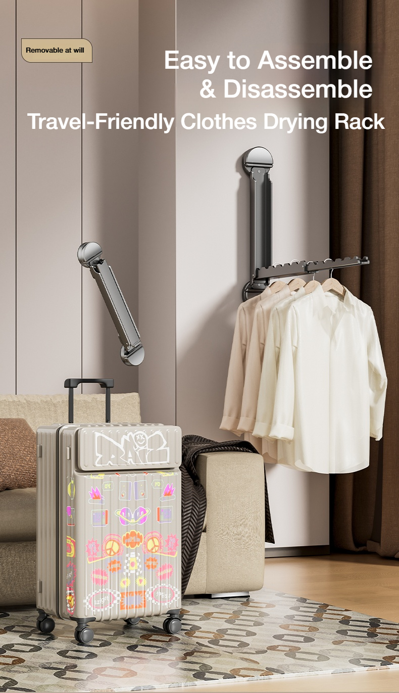 AIYU Drill-free suction cup concealed clothes drying rack|Carbon steel ...