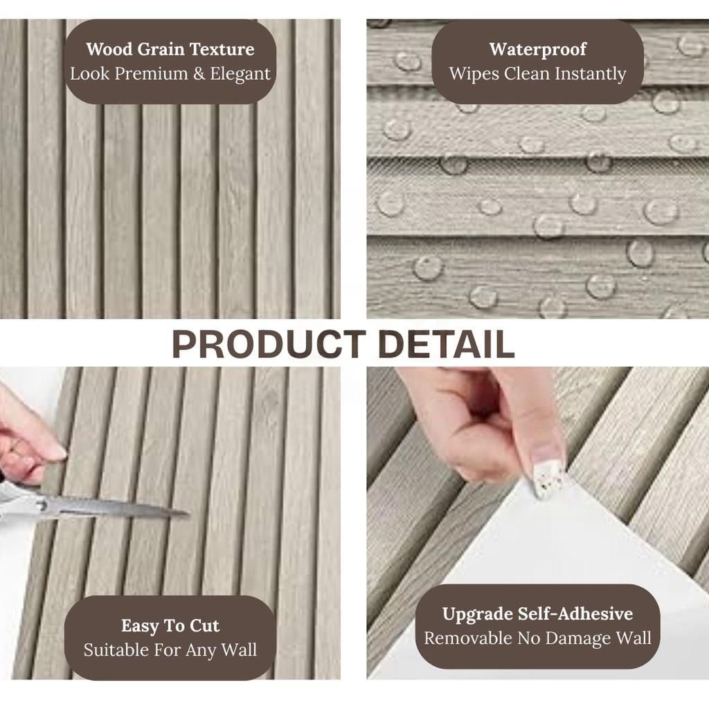 0.5*10M 3d wood foam wallpaper Wood Wall Panel Wallpaper Dinding Bilik ...