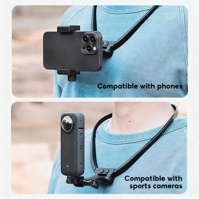 Hands Free Neck Phone Stand Holder Mobile Phone Halter Bracket Gopro ...