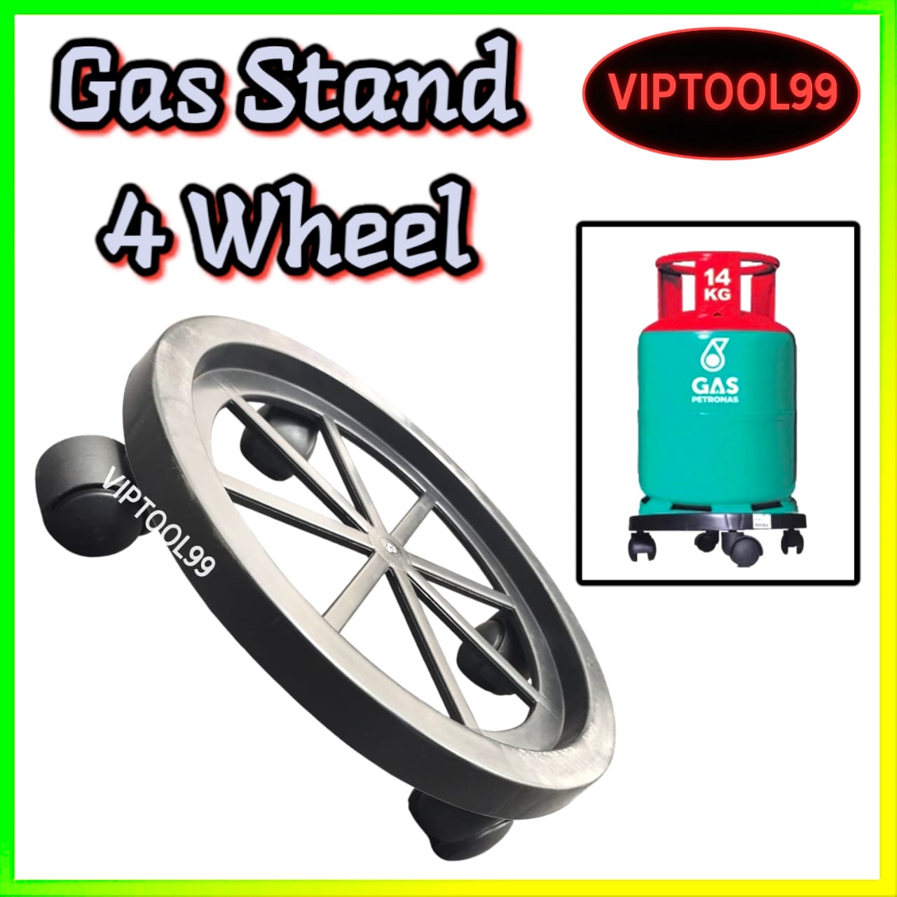 4 RODA PVC Gas Tank Trolley Tong Gas Roller Stand Heavy Duty Kaki Roda ...