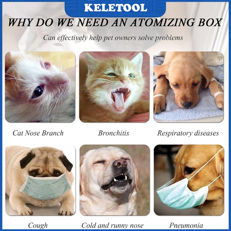 Pet Portable Nebulizer Machine and Atomizing Box Foldable Transparent ...