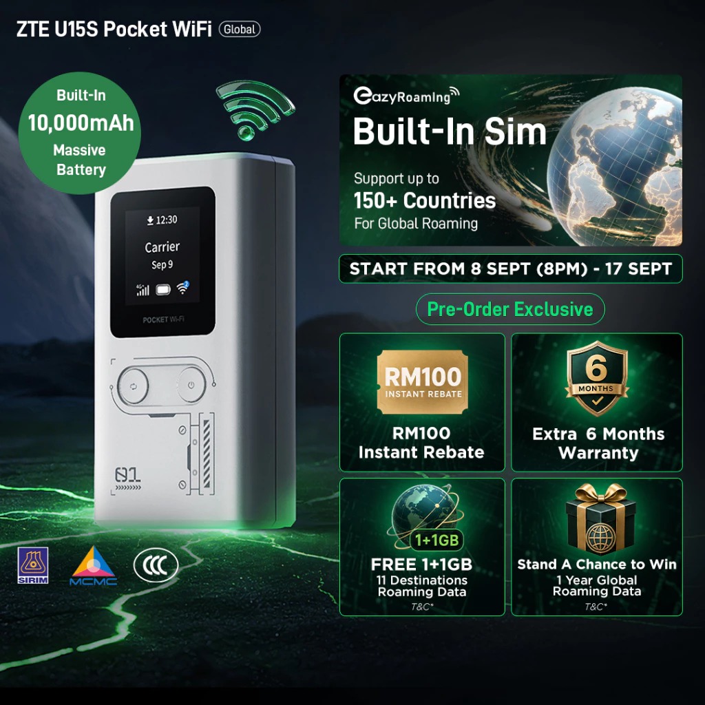 ZTE U15S Pocket WiFi6 Modem Router 4G Support Sim Built-In 10000mAh ...
