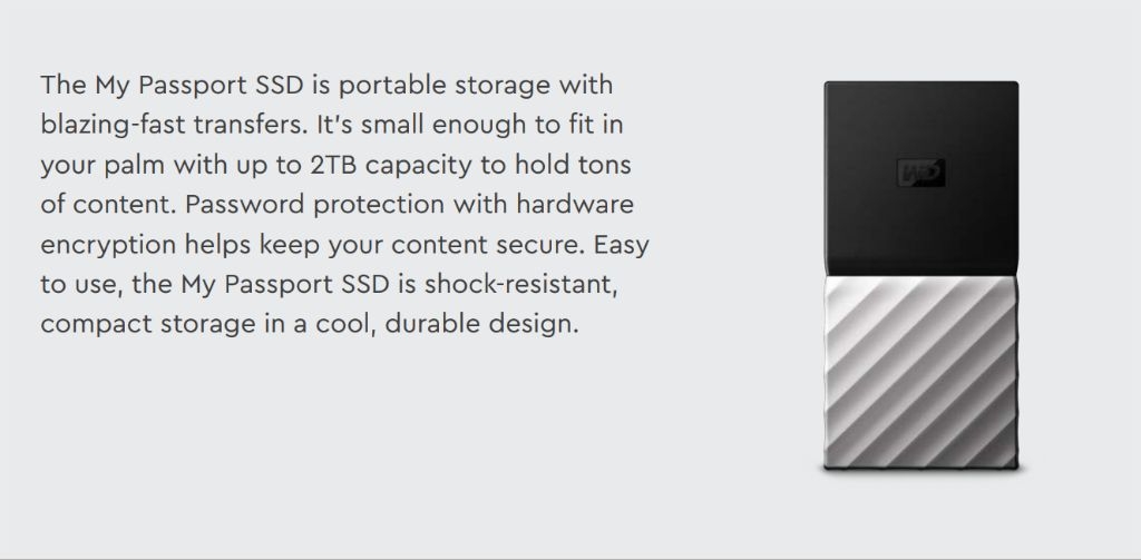 Western Digital MYPASSPORT USB 3.0 Portable SSD External Solid State ...