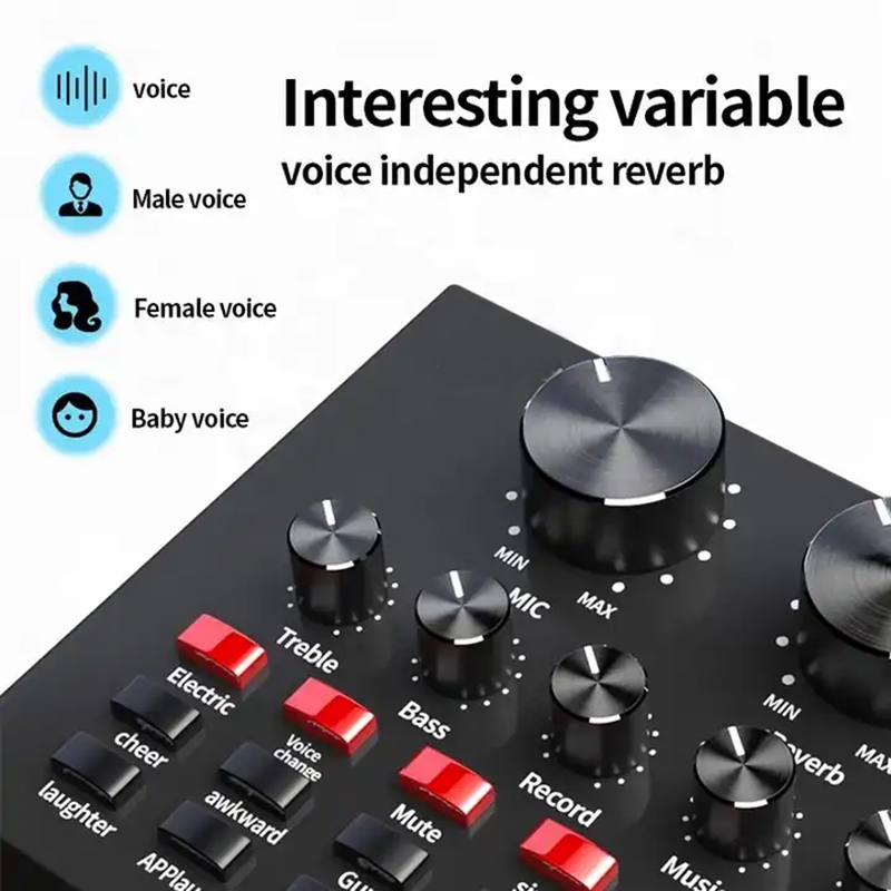 Wired Condenser Microphone with V8 Sound Card Kit & Suspension Boom Arm ...