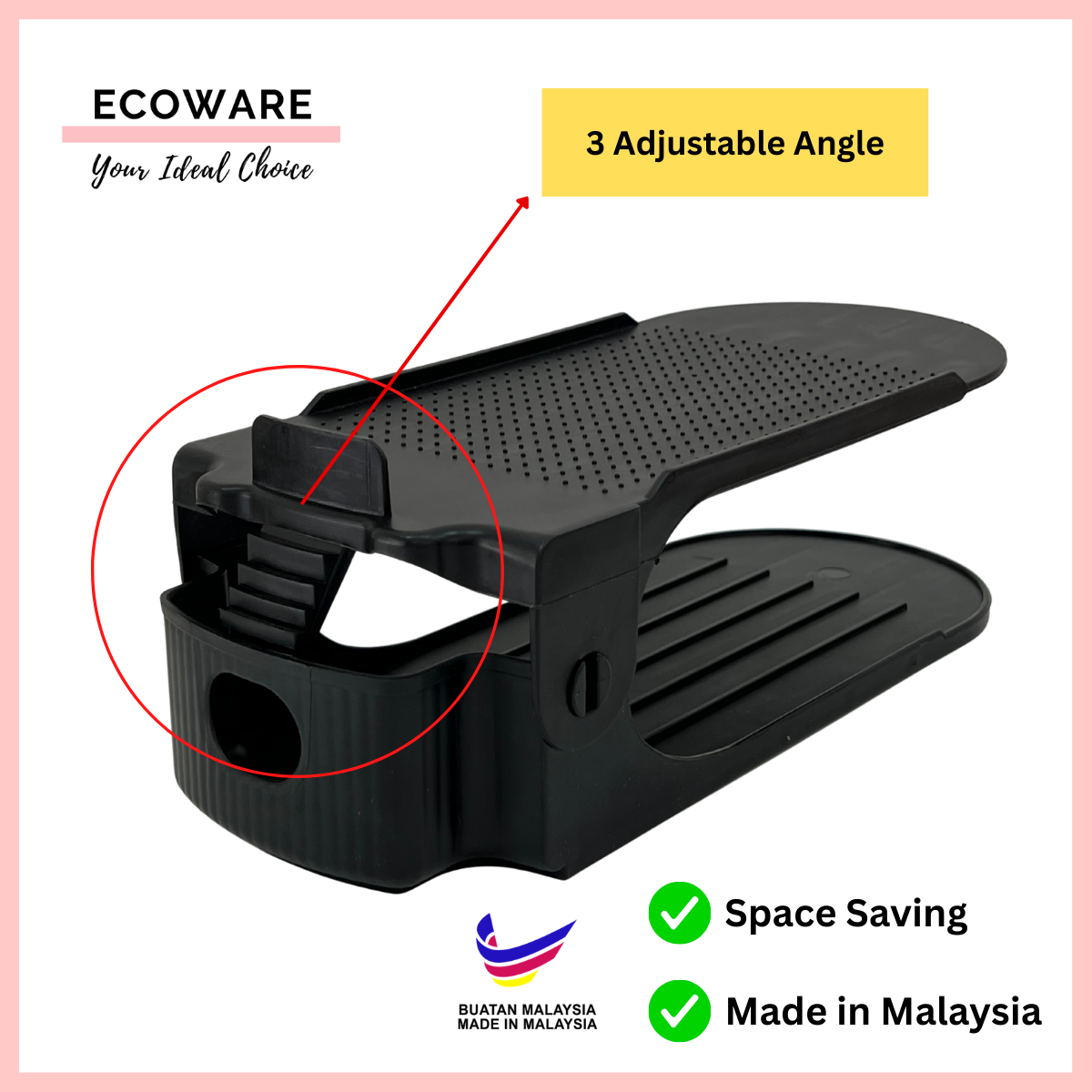 ECOWARE 2sets/4sets Double Layer Adjustable Shoe Rack/ Space Saver Shoe ...