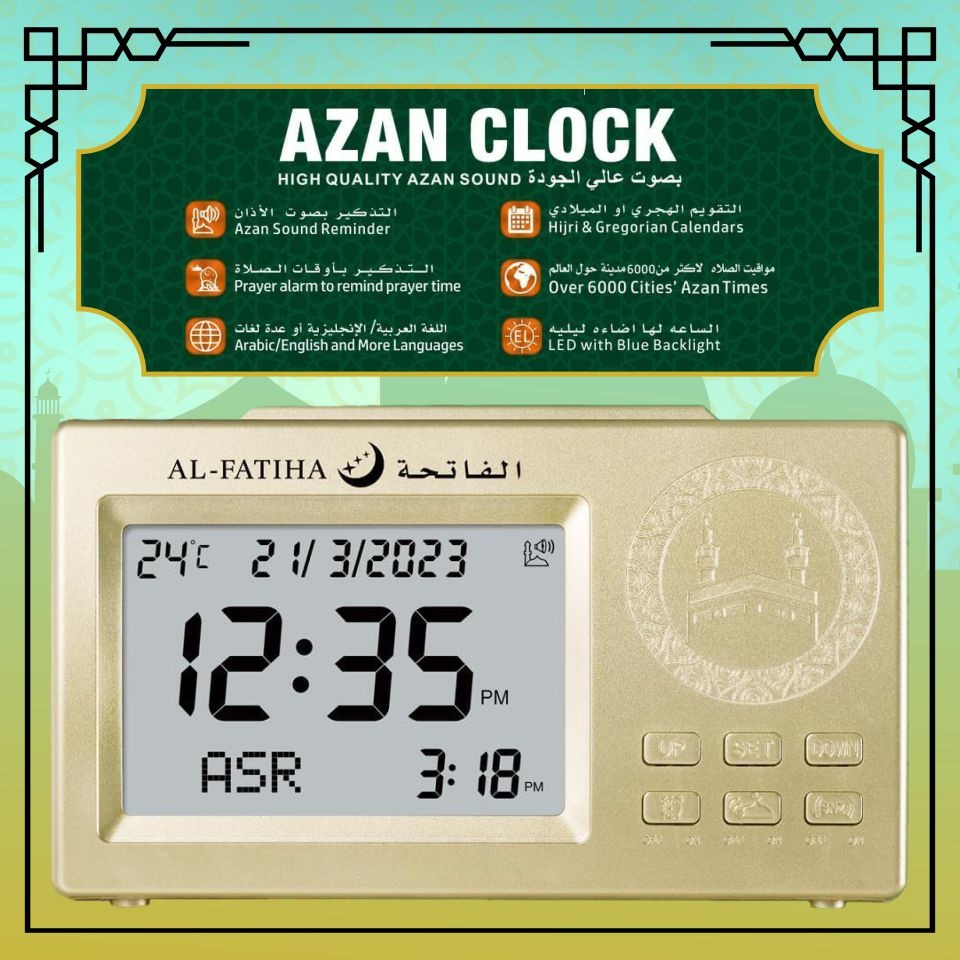 AL-FATIHA - JAM AZAN DIGITAL TABLE / BED SIDE OTOMATIK AZAN SOLAT TIME ...