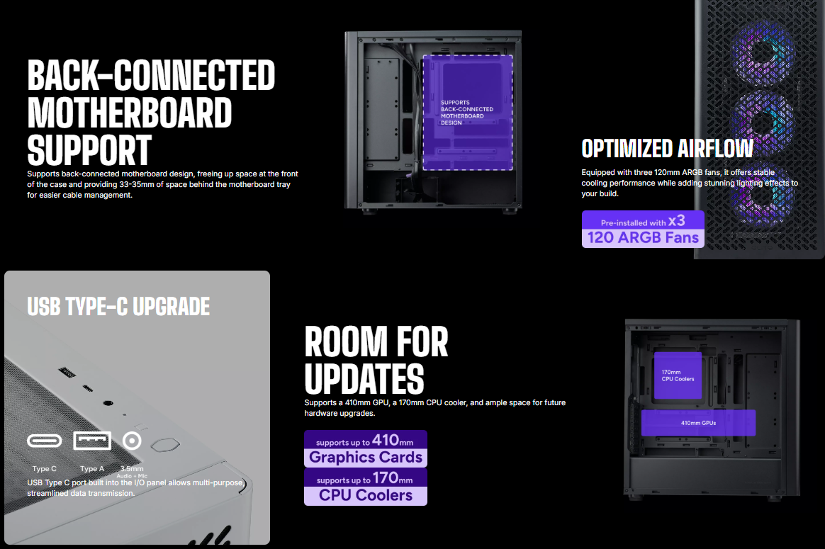 Cooler Master Elite 502 | BLACK / WHITE | Mid Tower Case ATX Case MATX ...