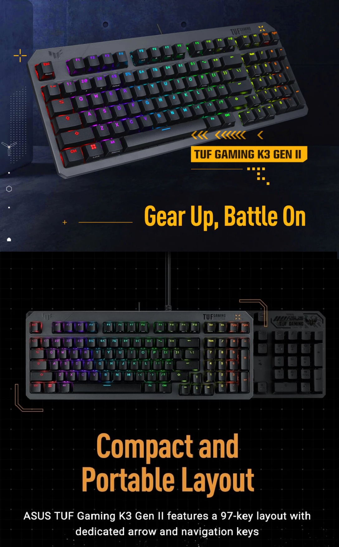 ASUS TUF GAMING K3 GEN II BLACK / HATSUNE MIKU EDITION KEYBOARD WITH 97 ...