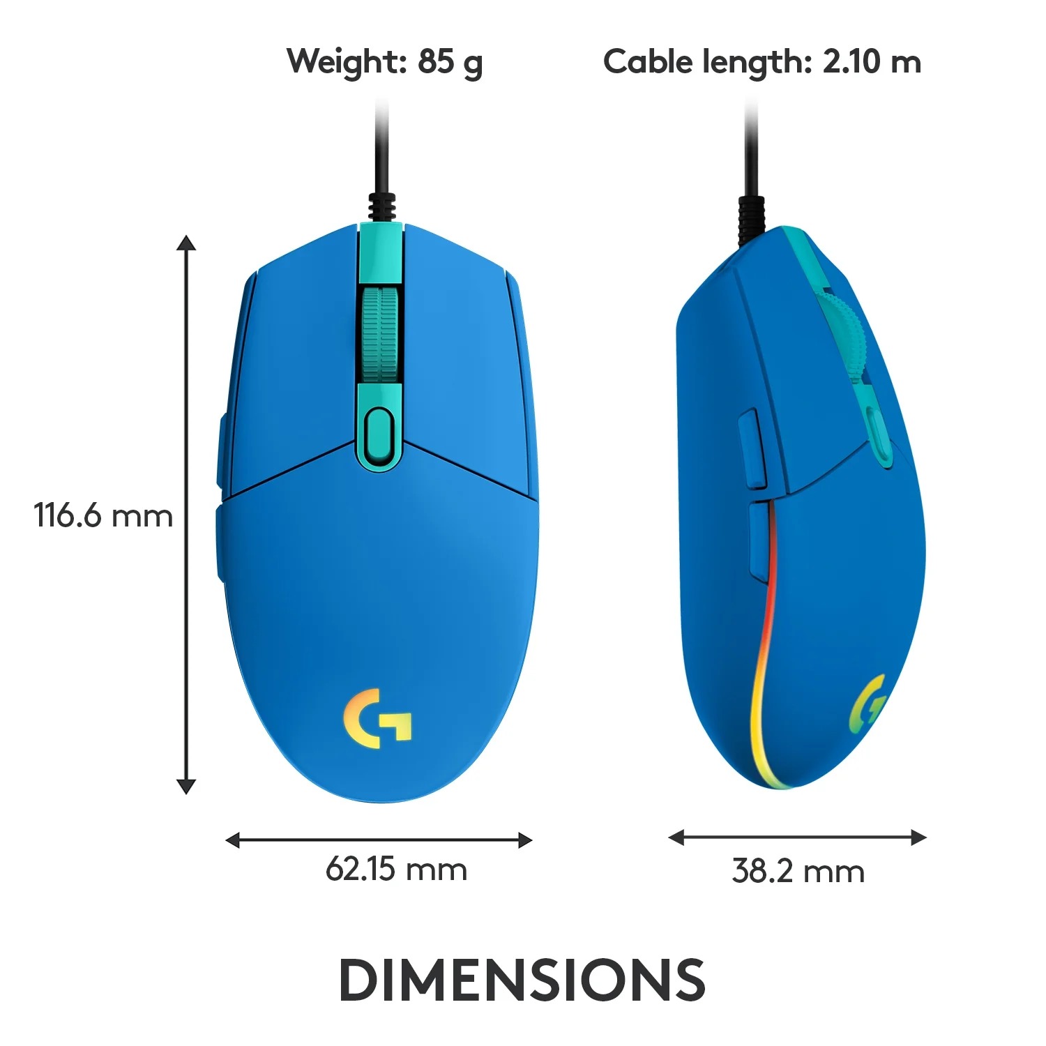 Logitech G102 LightSync 8000 DPI Wired Gaming Mouse | Shopee Singapore