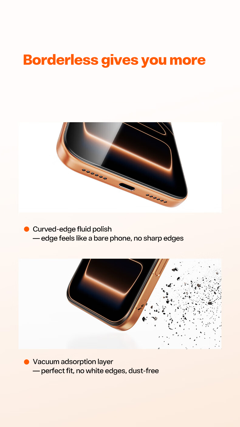 TORRAS Edge-To-Edge Invisible Screen Protector Ultra Clear Borderless ...