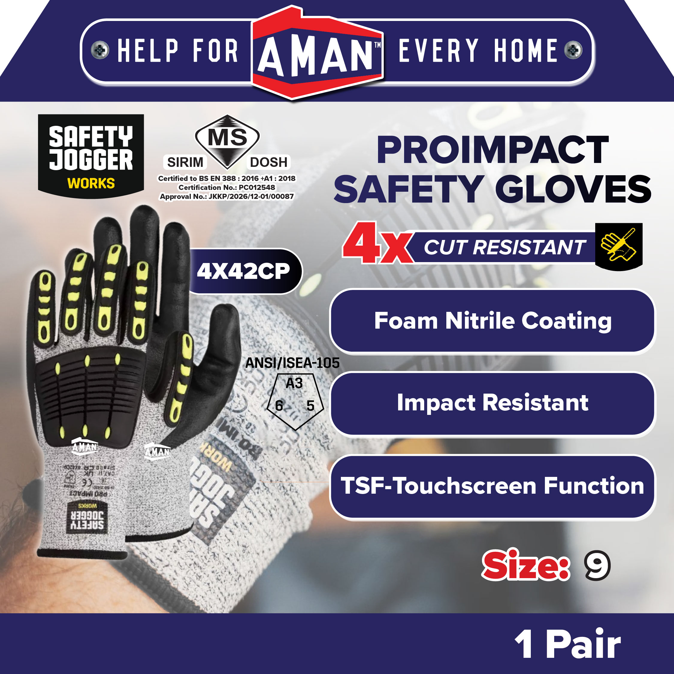 SAFETY JOGGER Proimpact HPPE Impact Protection Industrial Protective ...